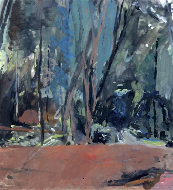 Anthony Eyton R.A (1923-) Jungle near Kandy, Sri-Lanka, 13 x 13in.